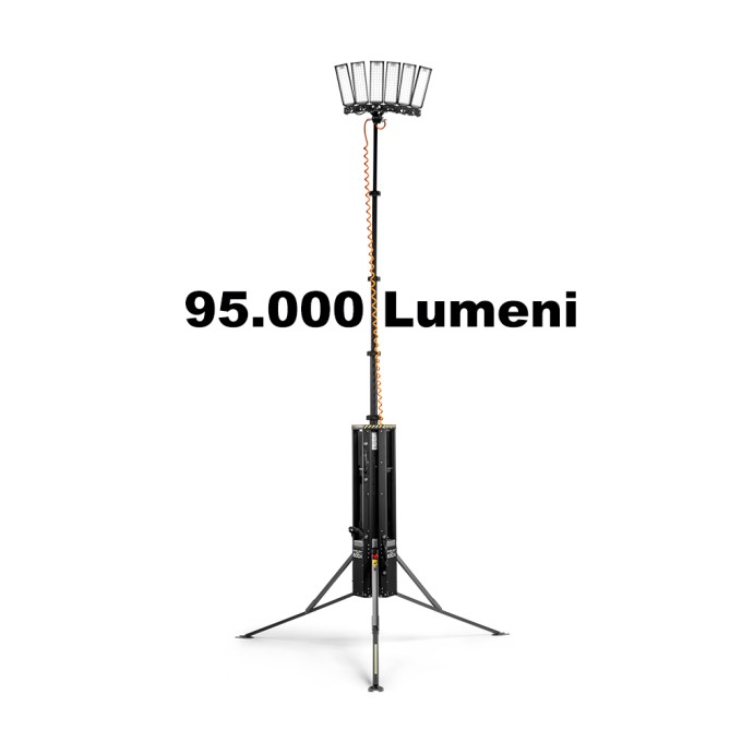 Turn de lumina telescopic iluminare temporara 600W - 95.000 lumeni